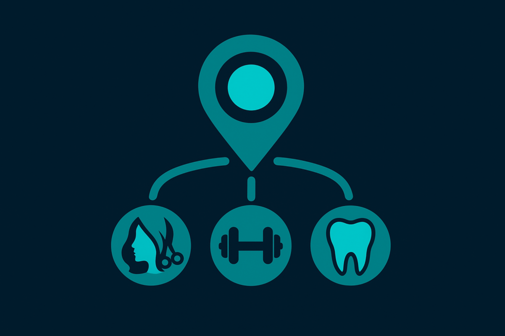 Ilustrație despre Local SEO pentru saloane beauty, săli de fitness și cabinete stomatologice