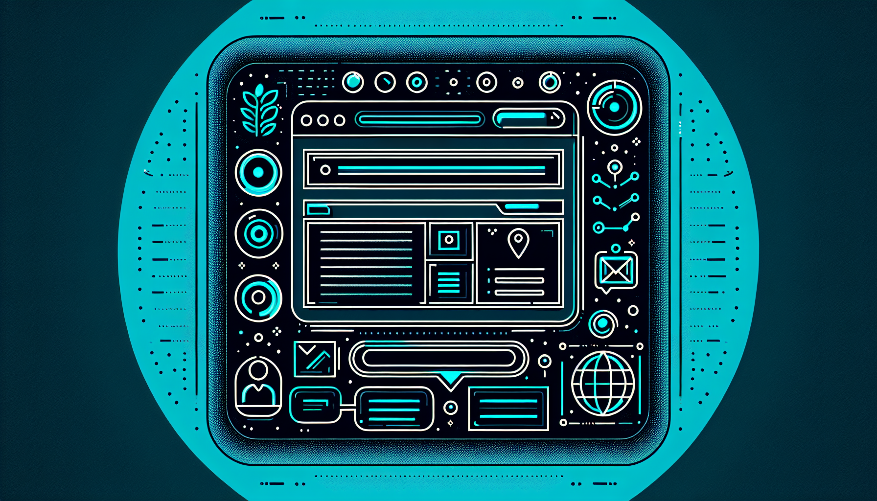 Neon-Illustration: Website-Landingpage Struktur für eine Zahnarztpraxis