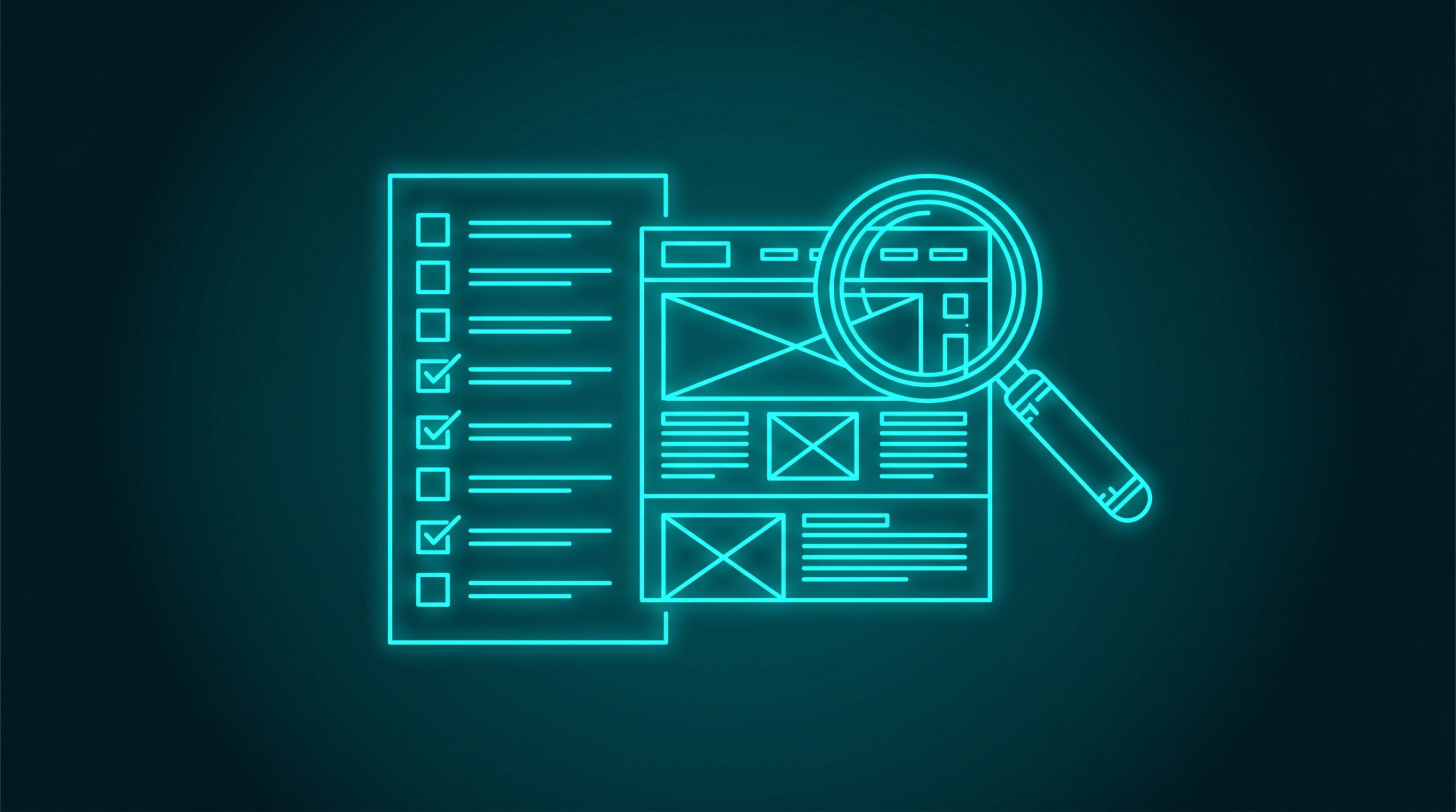 SEO Audit Checkliste für KMU - Systematische Website-Analyse mit Lupe
