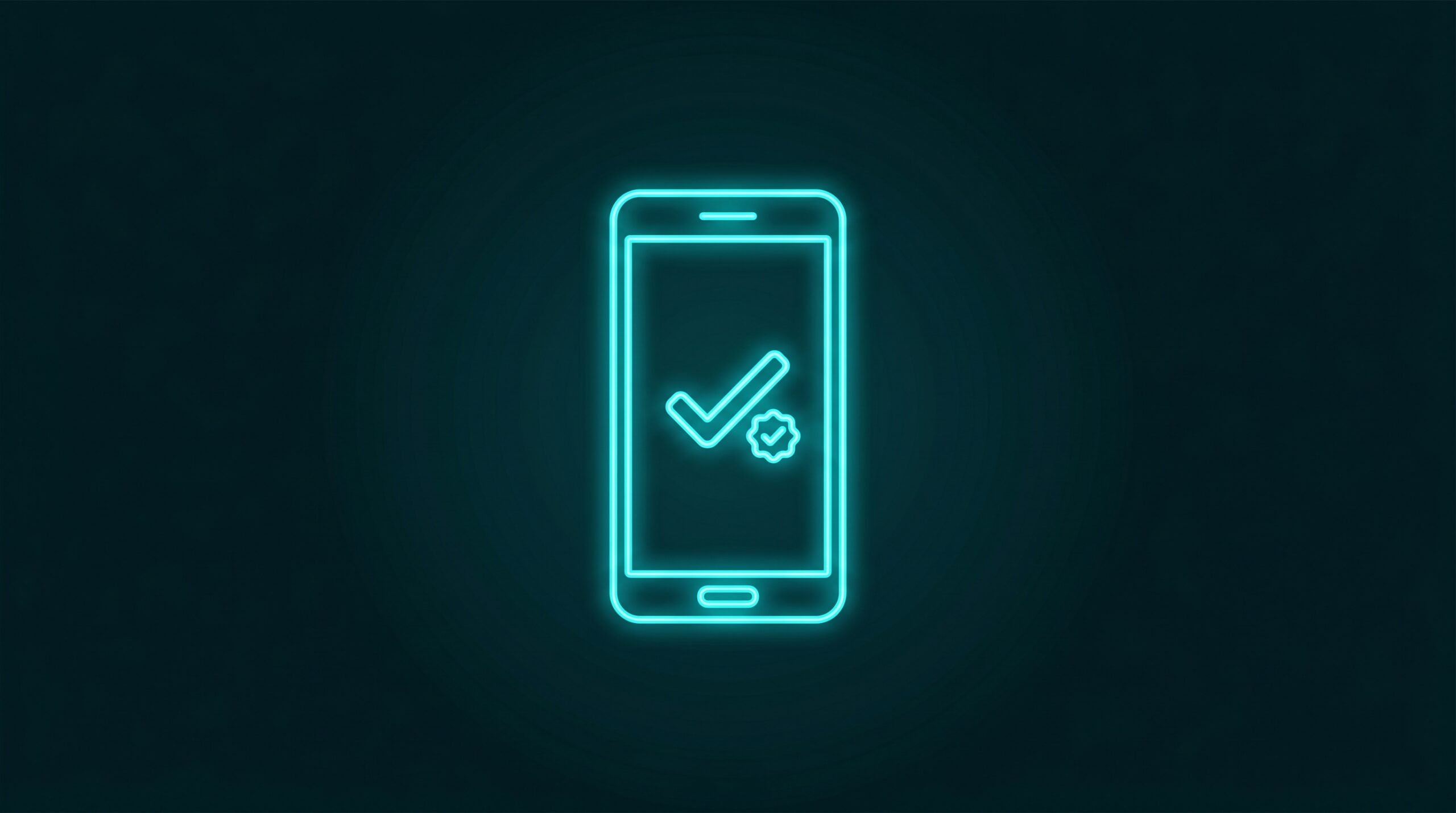 Ilustrație: smartphone cu verificare prin cod și badge confirmare