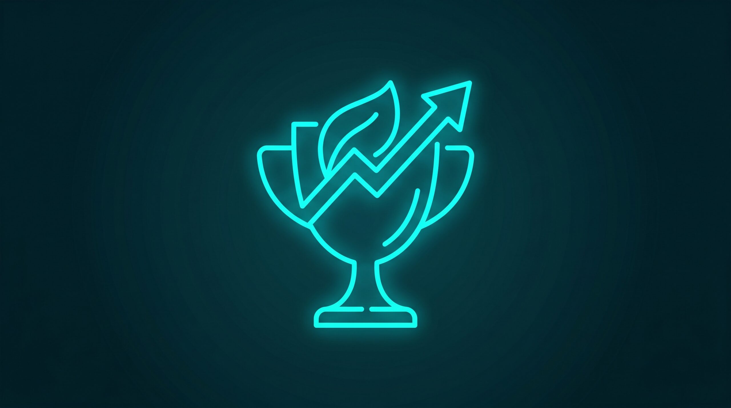 Trofeu cu grafic ascendent reprezentând succesul SEO