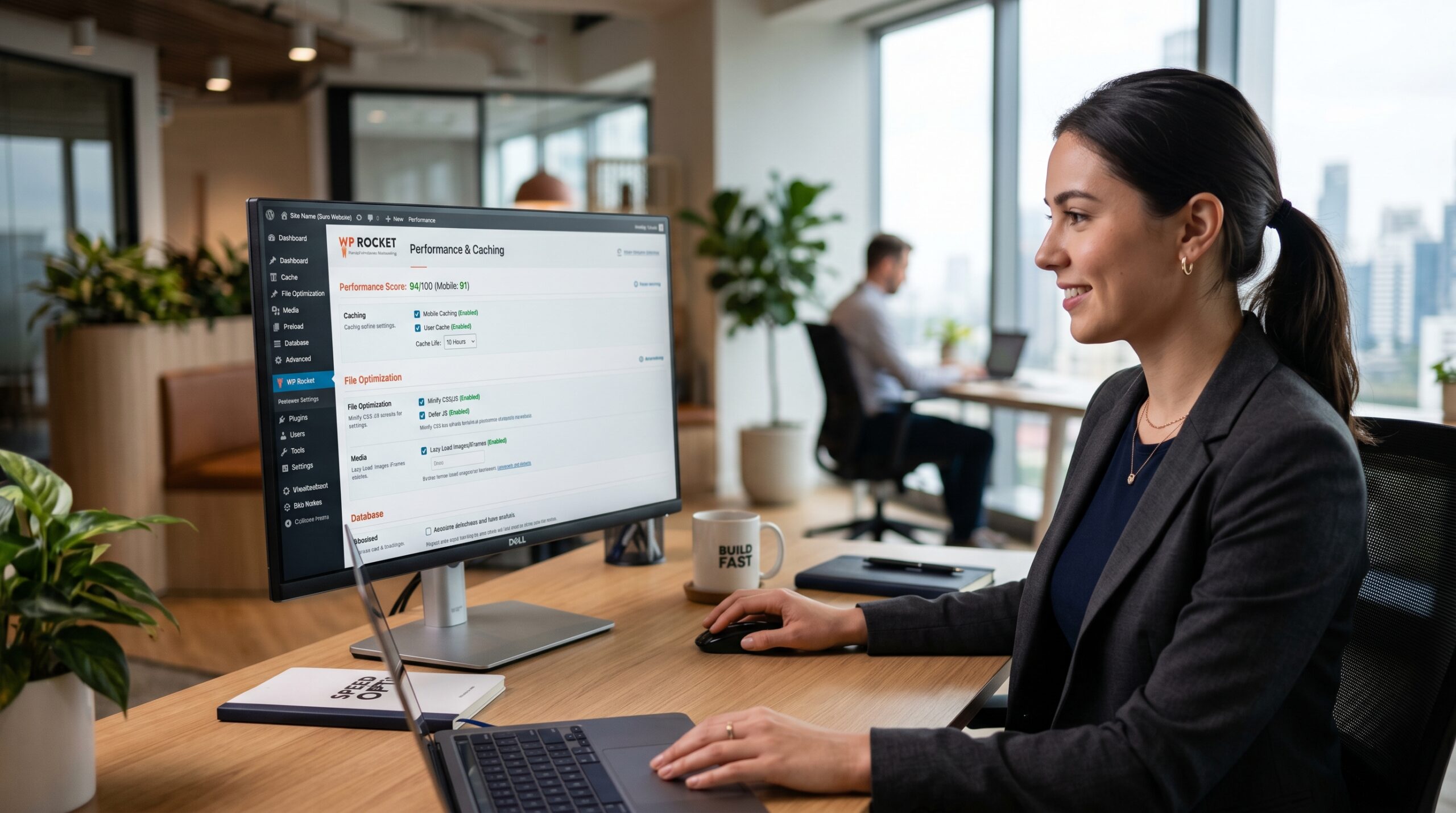 WordPress Performance Plugin Dashboard mit Caching und Geschwindigkeits-Optimierungseinstellungen