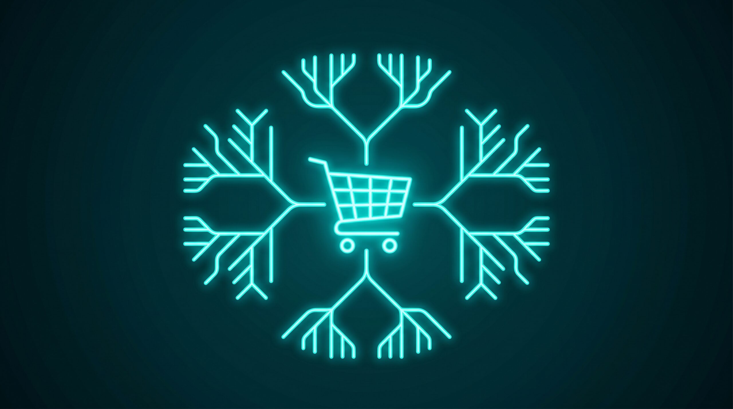 Ilustrație cos cumpărături e-commerce cu structură arborescentă categorii produse SEO