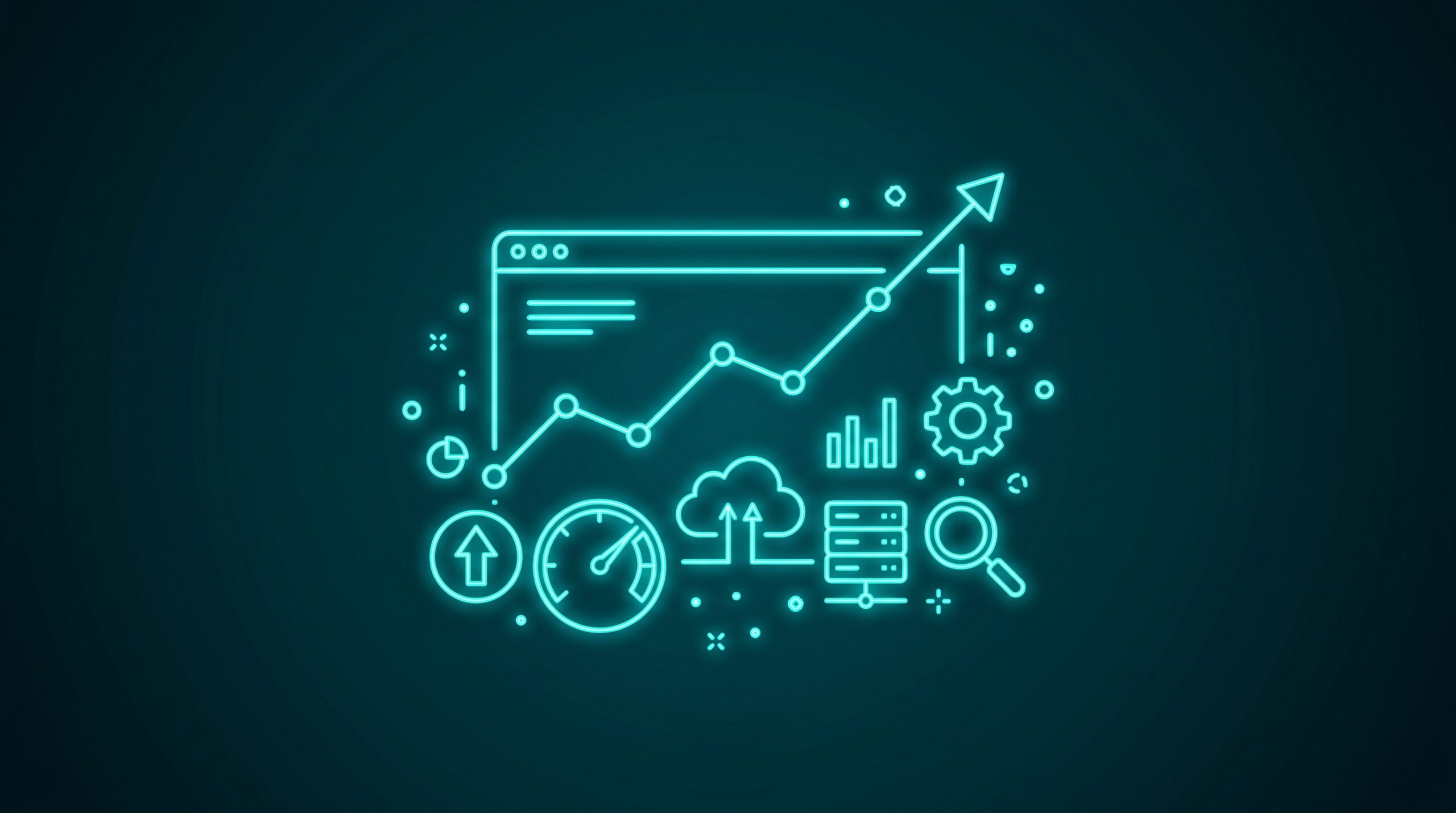 Dashboard cu grafic crescător și metrici pentru monitorizare SEO magazin online