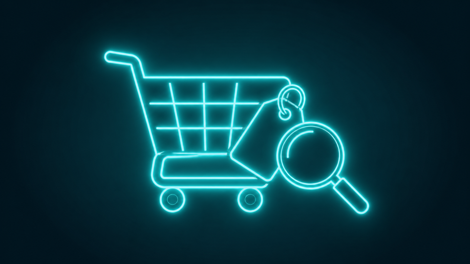 Coș de cumpărături cu etichetă de preț și lupă - campanii Google Shopping profitabile